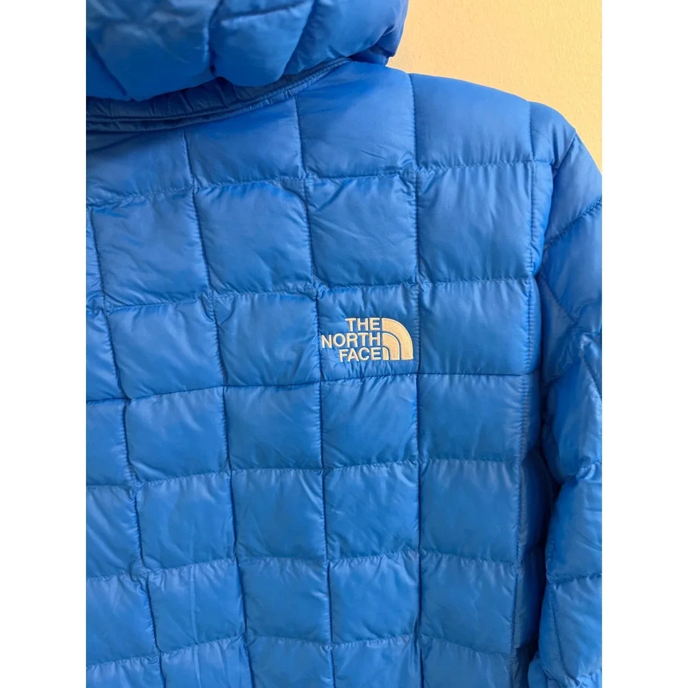 The North Face Boys XXL Thermoball Eco Hooded Jacket Blue Quilted Puffer Coat